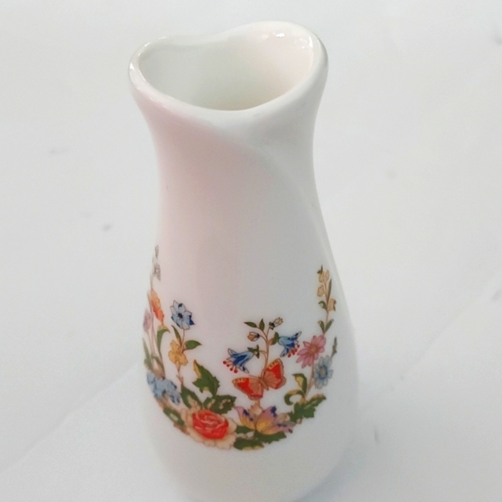 Aynsley miniature floral/butterfly vase Made in England